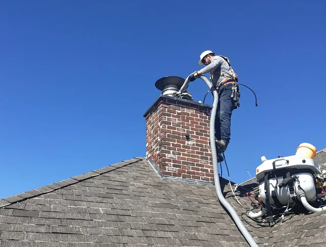 Dedicated Claremont Chimney Sweep team member cleaning a chimney in Claremont, CA