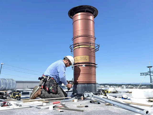 Installed chimney liner by Claremont Chimney Sweep in Claremont, CA