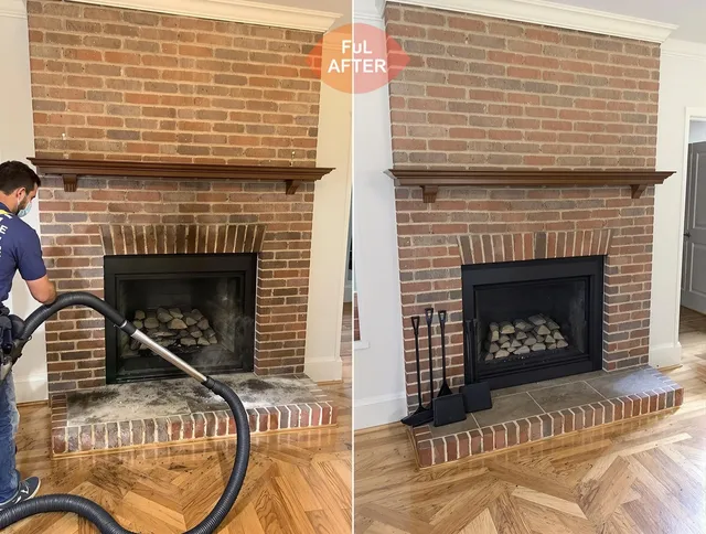Claremont Chimney Sweep carefully sanitizing a fireplace in Claremont, CA
