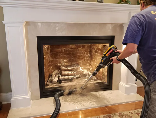 Fireplace cleaning performed by Claremont Chimney Sweep in Claremont, CA