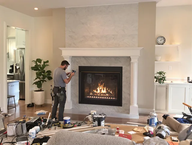 Newly installed fireplace by Claremont Chimney Sweep in Claremont, CA